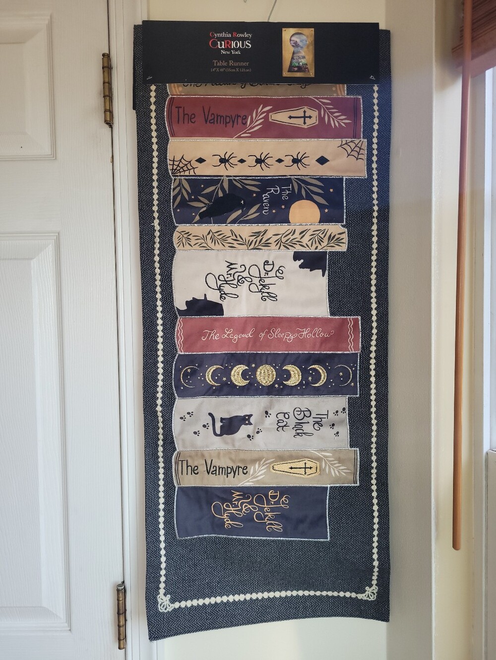 NEW Cynthia Rowley Spooky Book Nook 14"x48" Table Runner